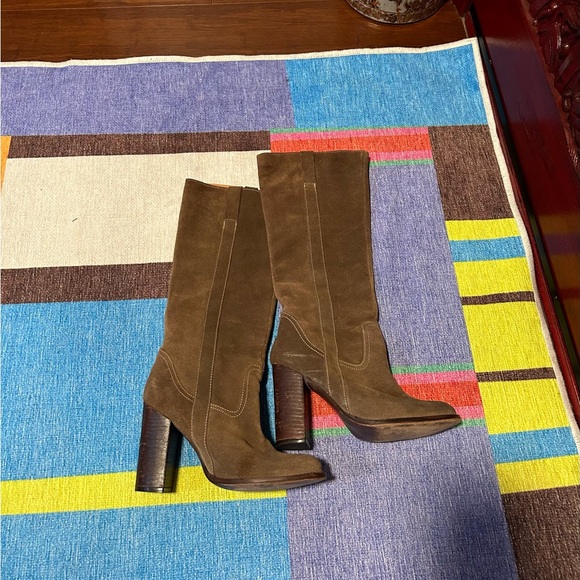 *ALL LEATHER* Genuine suede/leather stacked heel distressed Sam Edelman boots - Picture 14 of 16